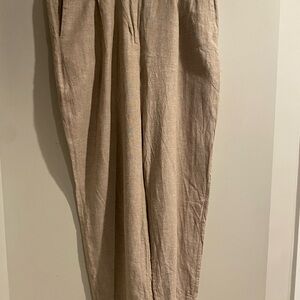 Extra High-Waisted Taylor Trouser Wide-Leg Linen Pants